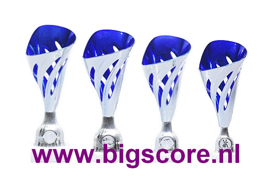 Z 648 Kunststofbeker Blauw-Zilver 4 delig